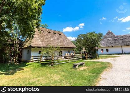 Astra village museum in a summer day in Transylvania, Romania
