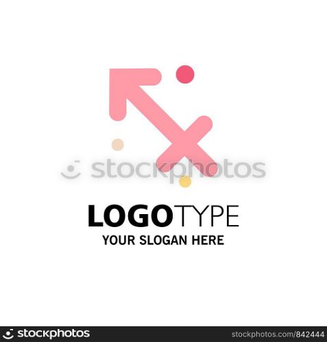 Astrology, Sagittarius, Zodiac, Greece Business Logo Template. Flat Color