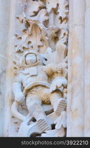 Astronaut carved on the facade of the cathedral of Salamanca in Spain.