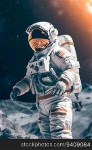 Astronaut Holding a Massive Planet in Space. Generative ai. High quality illustration. Astronaut Holding a Massive Planet in Space. Generative ai