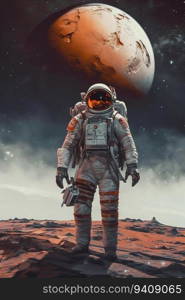 Astronaut Holding a Massive Planet in Space. Generative ai. High quality illustration. Astronaut Holding a Massive Planet in Space. Generative ai