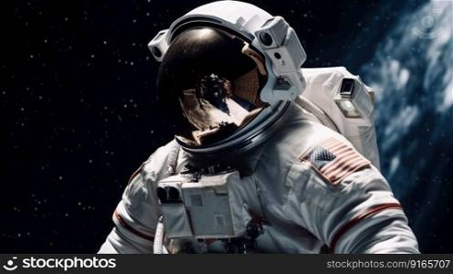 astronaut in earth space orbit generative ai.