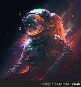 Astronaut in space. Generative AI. High quality illustration. Astronaut in space. Generative AI