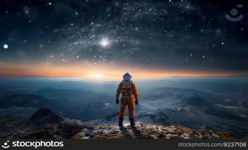 Astronaut in space. Illustration Generative AI
