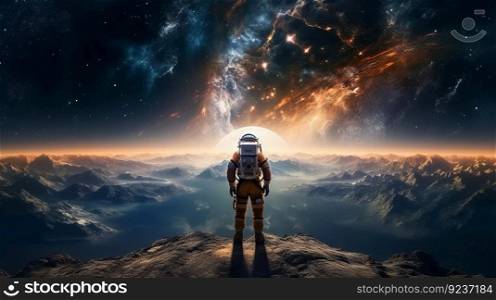 Astronaut in space. Illustration Generative AI 