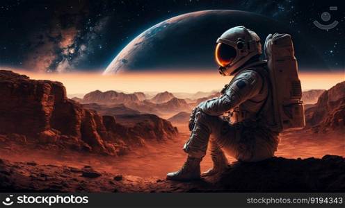 astronaut sitting in space,AI Generated