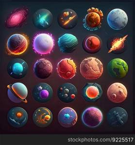 astronomy planet space galaxy ai generated. cosmic science, design fantasy, sun sky astronomy planet space galaxy illustration. astronomy planet space galaxy ai generated