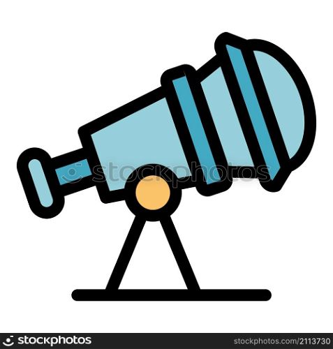 Astronomy telescope icon. Outline astronomy telescope vector icon color flat isolated. Astronomy telescope icon color outline vector