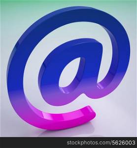 At Sign Showing E-mail Symbol For Message