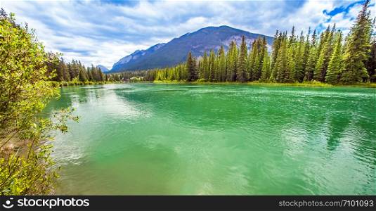 At the Bow River in Banff National Park Alberta Canada