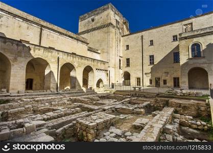 At the castle of Charles V. Lecce. Puglia. Italy.. Castle of Charles V. Lecce. Puglia. Italy.