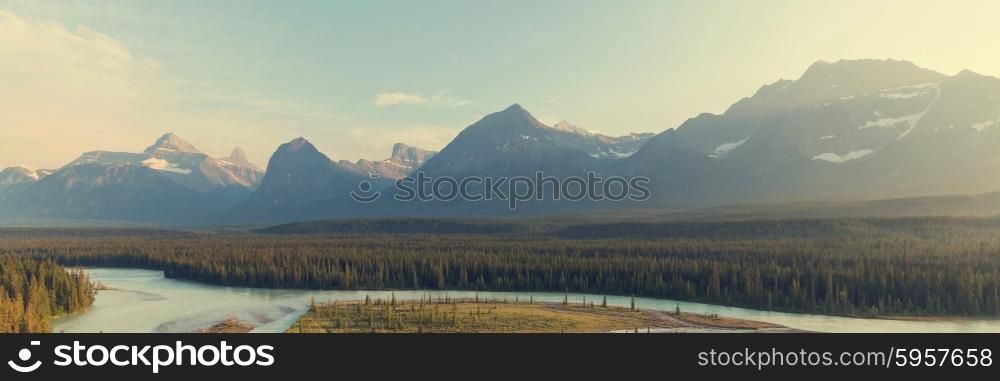 Athabasca River in Jasper National Park, Canada