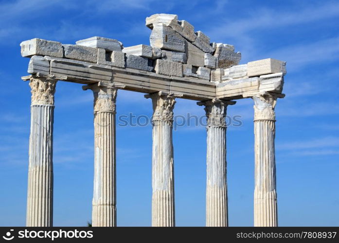 Athena temple in Side, near Antalya, Turkey