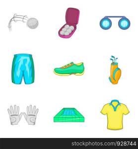 Athlete icons set. Cartoon set of 9 athlete vector icons for web isolated on white background. Athlete icons set, cartoon style