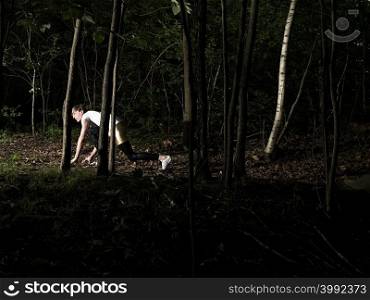 Athlete in forest