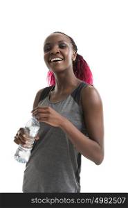 Athletic girl with a bottle of water