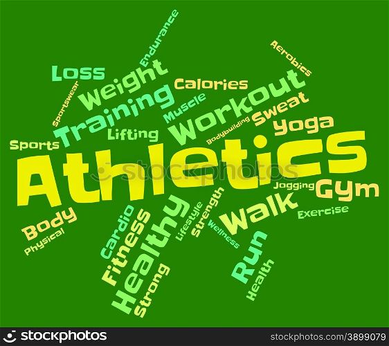 Athletics Word Showing Getting Fit And Words