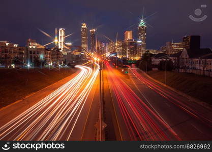 Atlanta city night skyline, Georgia, USA