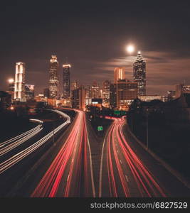 Atlanta midnight skyline, Georgia, USA