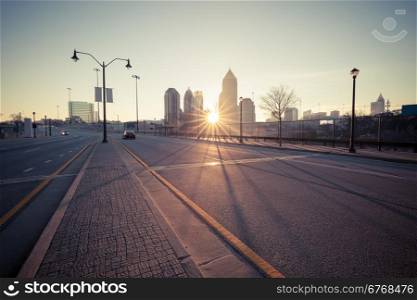 Atlanta street at sunrise, Georgia, USA