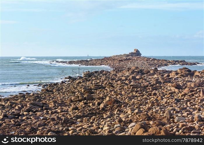 Atlantic coast landscape (Brittany, France). Spring view.