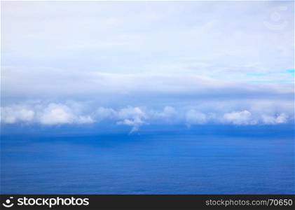 Atlantic ocean - beautiful seascape clouds on the horizon and sky, natural photo background