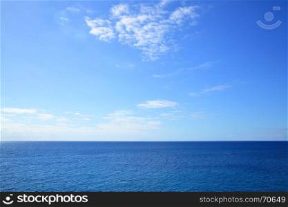 Atlantic ocean - beautiful seascape sea horizon and blue sky, natural photo background