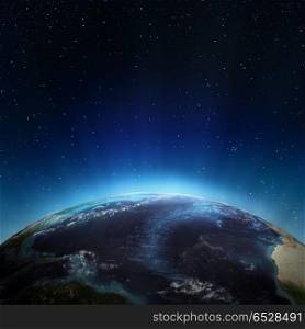 Atlantic ocean from space 3d rendering. Atlantic ocean from space. Elements of this image furnished by NASA 3d rendering. Atlantic ocean from space 3d rendering