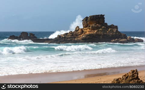 Atlantic ocean landscape. View from Cordoama beach (Algarve, Portugal).