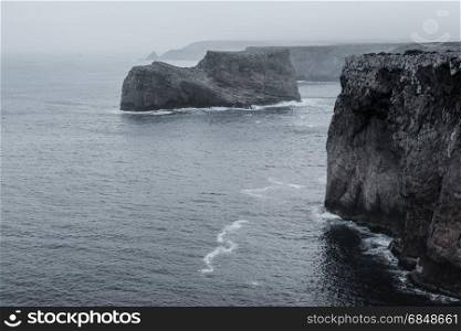 Atlantic ocean rocky coast, Sagres, Portugal