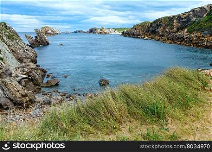 Atlantic Ocean rocky coastline (Spain) landscape.