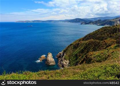 Atlantic ocean summer coastline landscape (Galicia, Spain).
