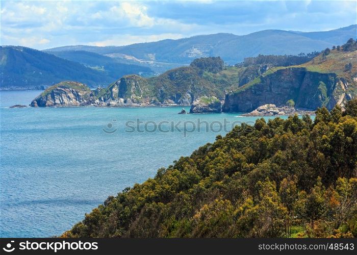 Atlantic ocean summer coastline landscape (Galicia, Spain).