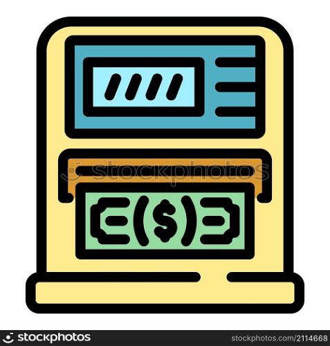 Atm icon. Outline atm vector icon color flat isolated. Atm icon color outline vector