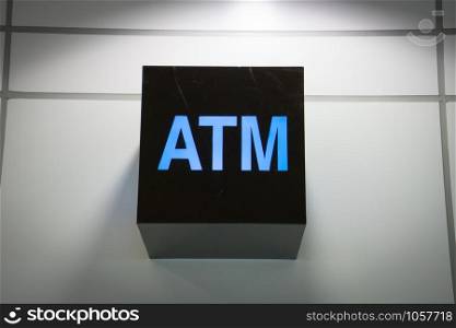 ATM machine sign at the airport