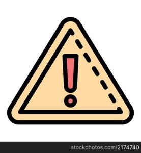 Attention sign icon. Outline attention sign vector icon color flat isolated. Attention sign icon color outline vector