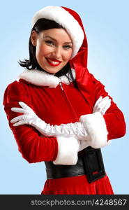 Attracive girl in santa clothes