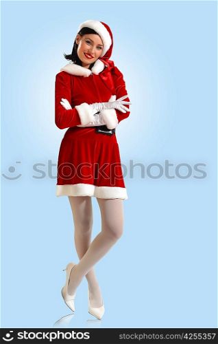 Attracive girl in santa clothes