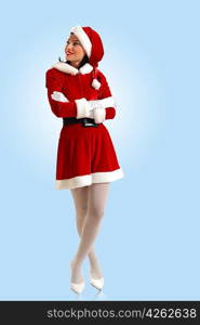 Attracive girl in santa clothes