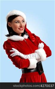 Attracive girl in santa clothes