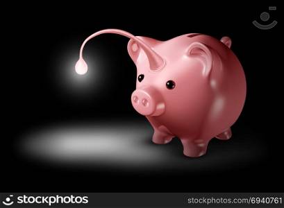 Attract investment concept and luring money to invest as a cunning piggy bank shaped as an angler fish with a light lure to promote profit as a 3D illustration.