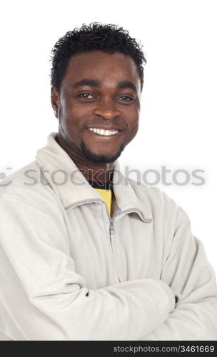 Attractive african businessman a over white background