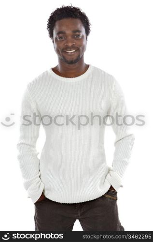 Attractive african man a over white background