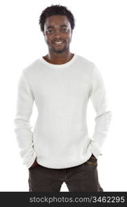 Attractive african man a over white background