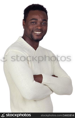 Attractive african man isolated on a over white background