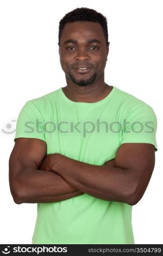 Attractive african man isolated on a over white background