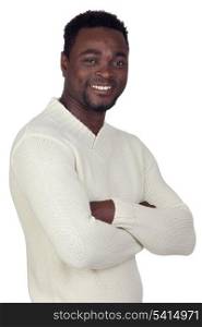Attractive african man isolated on a over white background