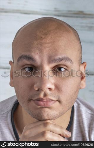 Attractive bald man