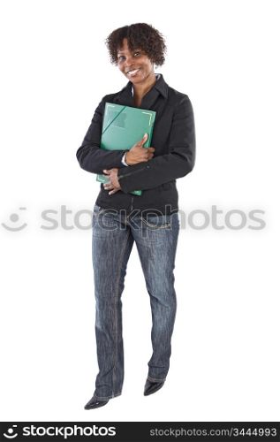Attractive business woman a over white background