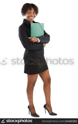 Attractive business woman a over white background